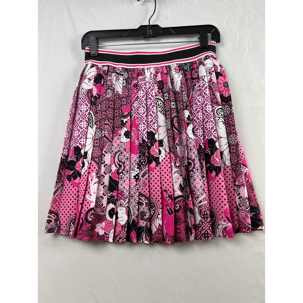Courtside Social Susan Graver Skort Womens XS Pink Floral Pleated Tennis Active